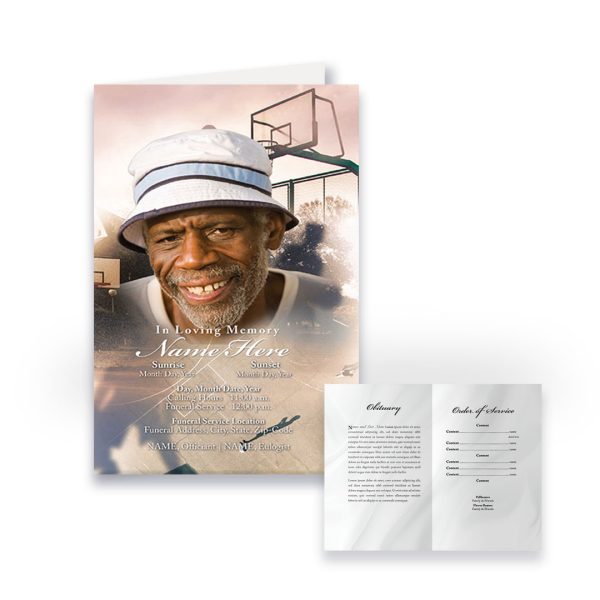Funeral Program - Bi-Fold Basketball