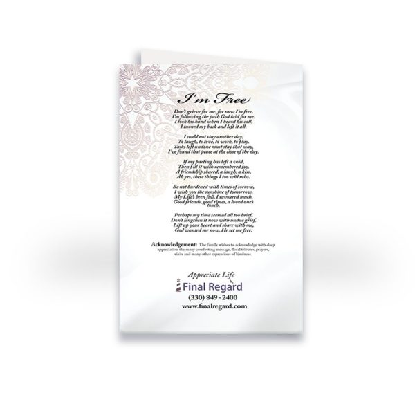 Funeral Program - Bi-Fold Lace - Image 3