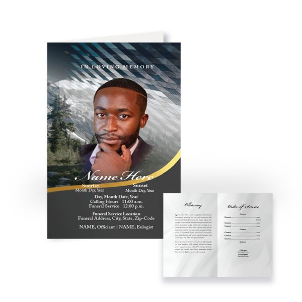 Funeral Program - Bi-Fold Masculine