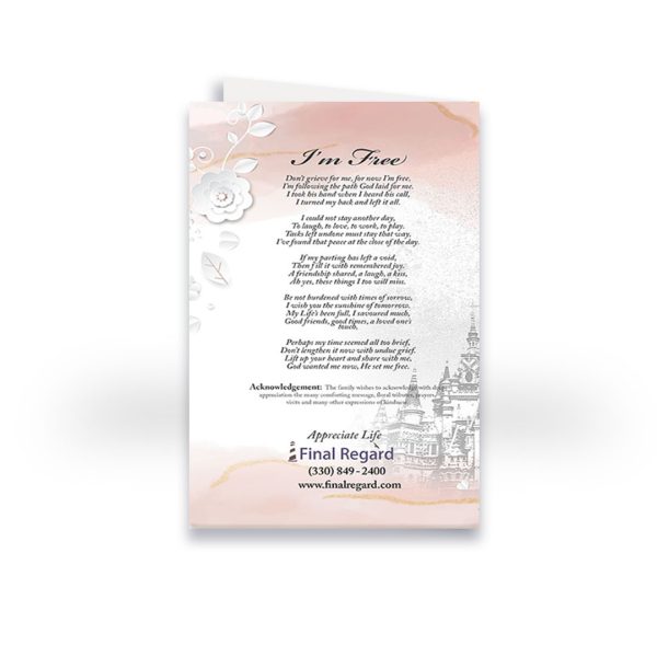 Funeral Program - Bi-Fold Pink Princess - Image 3