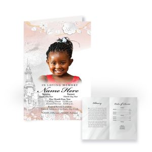 Funeral Program - Bi-Fold Pink Princess