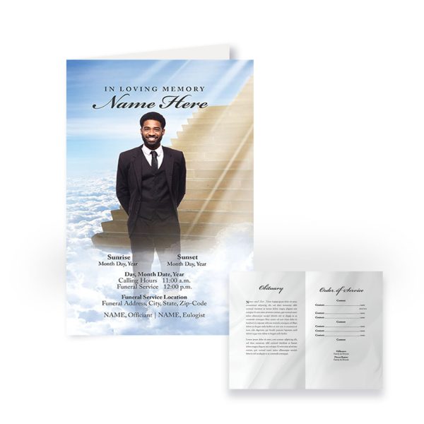 Funeral Program - Bi-Fold Stairway to Heaven
