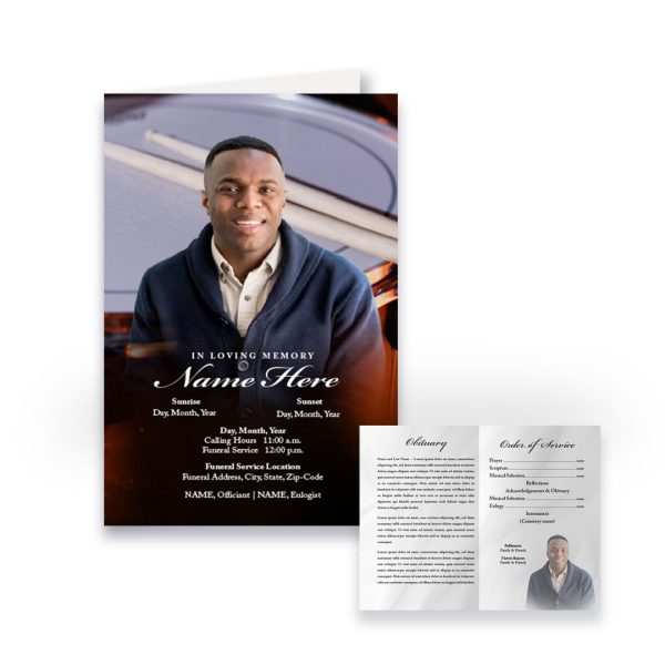Funeral Program - Bi-Fold Drum
