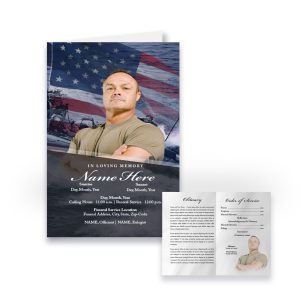 Funeral Program - Bi-Fold Navy