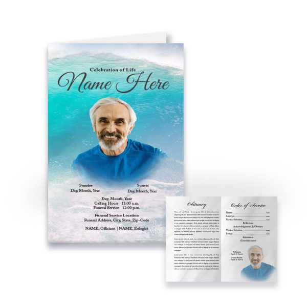Funeral Program - Bi-Fold Water